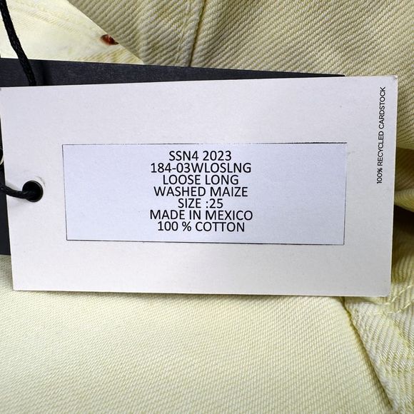 RE/DONE Loose Long Jeans - Size 25 - Maize (Light Yellow / Cream) - Picture 6 of 6